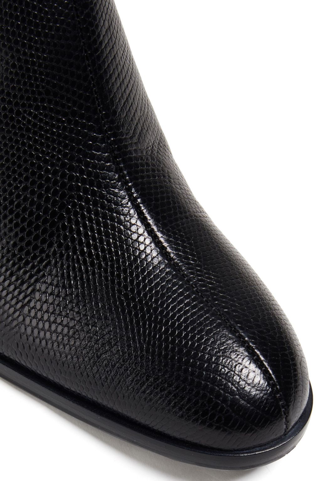 SERGIO ROSSI Lizard-effect leather ankle boots