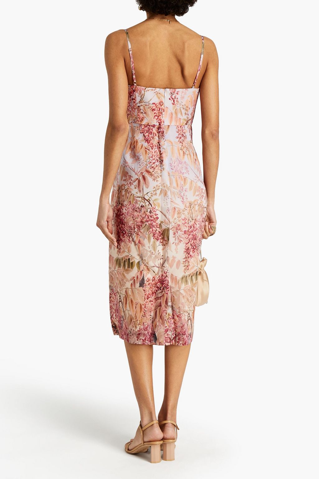 ZIMMERMANN Pleated printed silk-organza midi dress