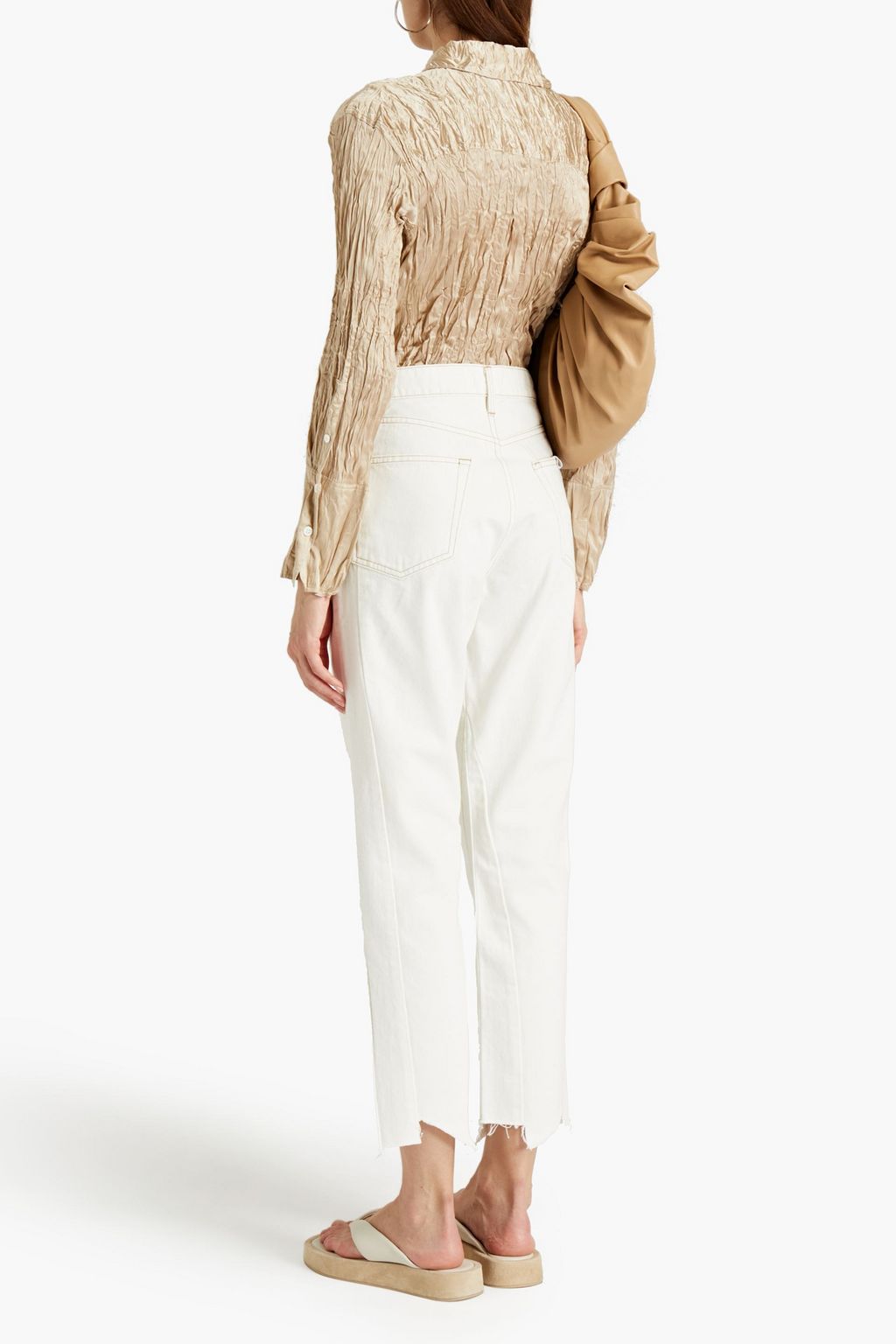 FRAME Boyfriend crinkledsilk shirt THE