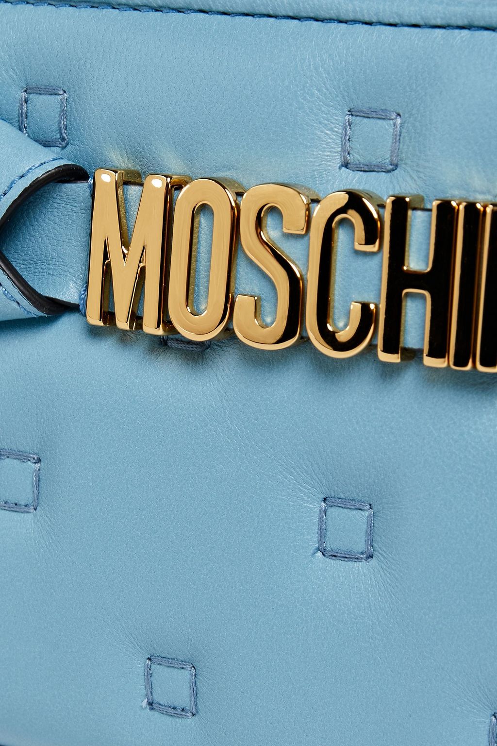 MOSCHINO Logo-appliquéd quilted leather wallet
