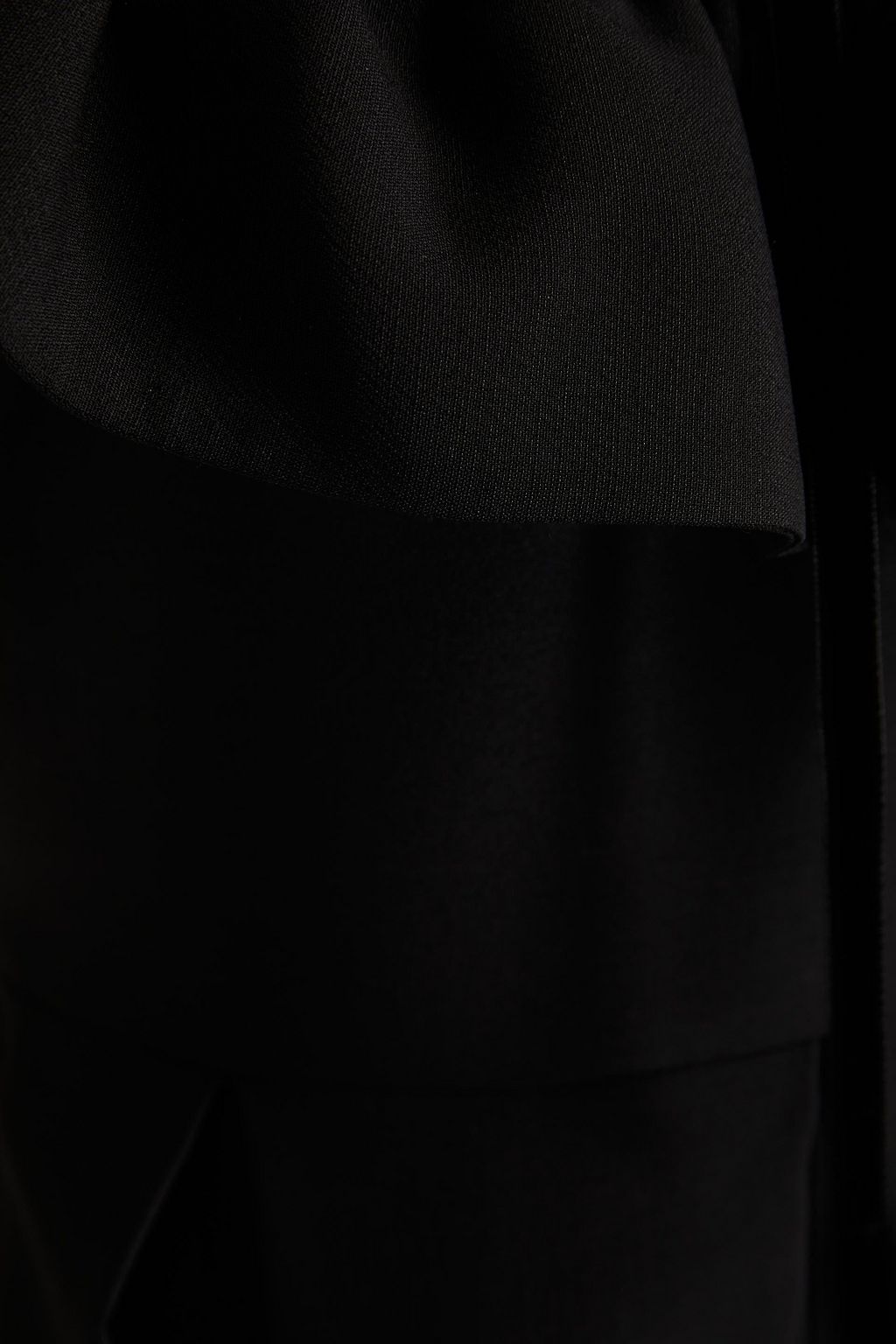 VALENTINO GARAVANI Embellished tulle-paneled wool and silk-blend crepe maxi dress