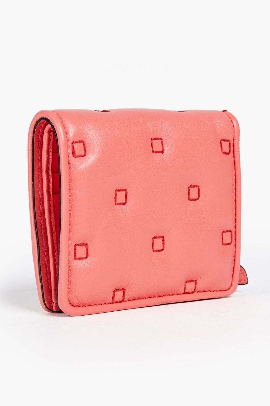 MOSCHINO Logo-appliquéd quilted leather wallet