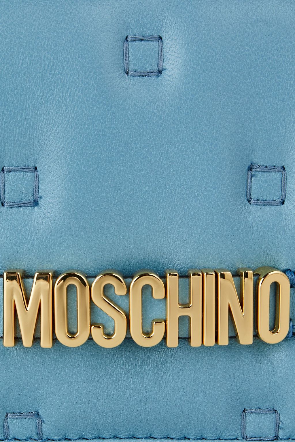 MOSCHINO Logo-appliquéd quilted leather wallet