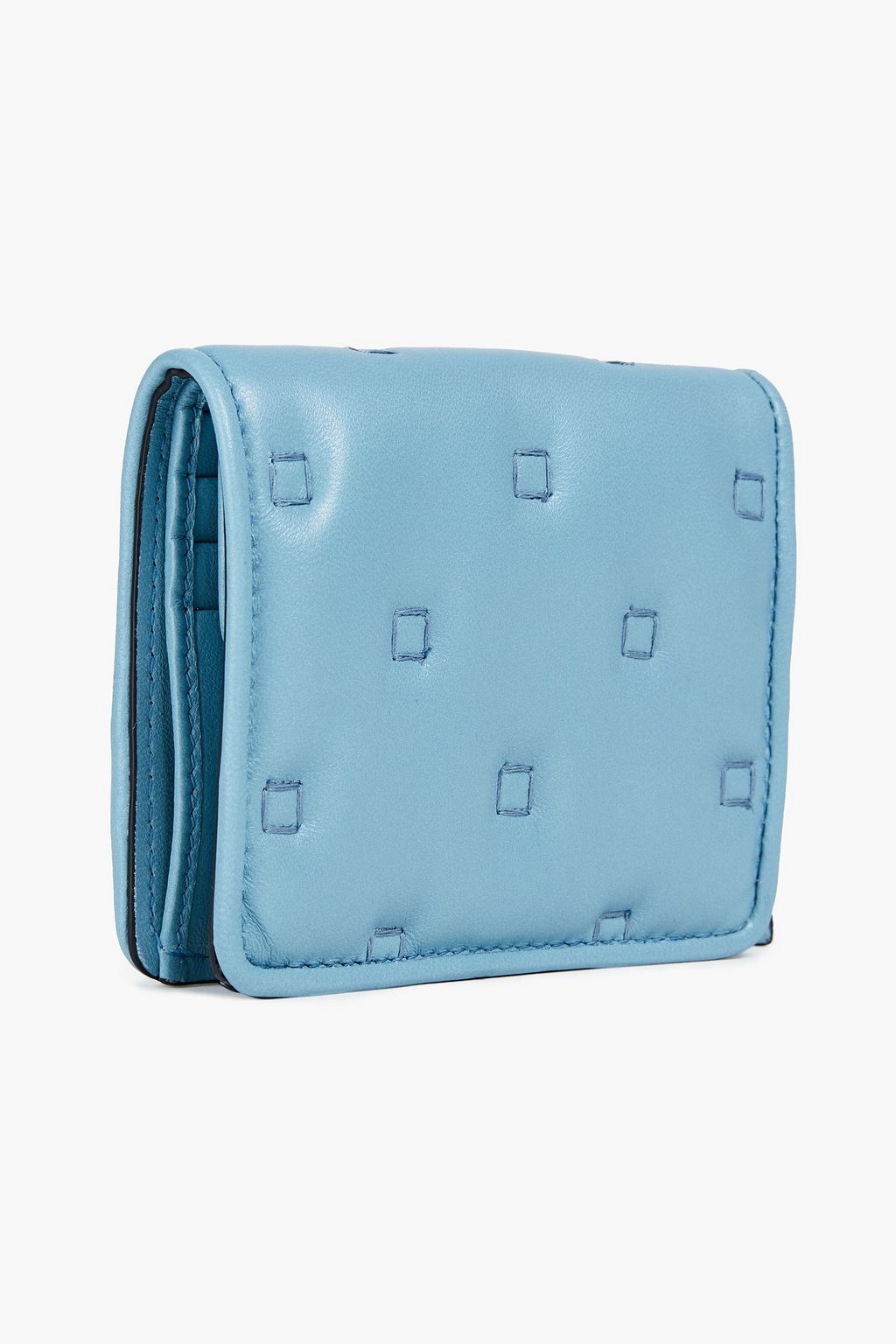 MOSCHINO Logo-appliquéd quilted leather wallet