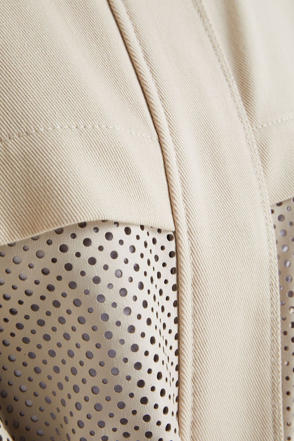 PUCCI Leather-paneled stretch-cotton gabardine coat