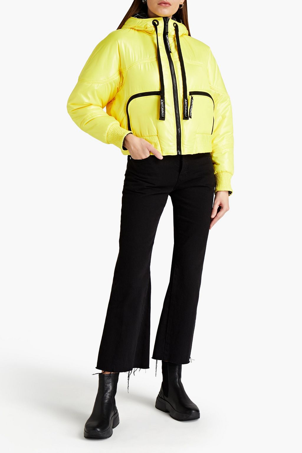 JUST CAVALLI Reversible shell hooded jacket