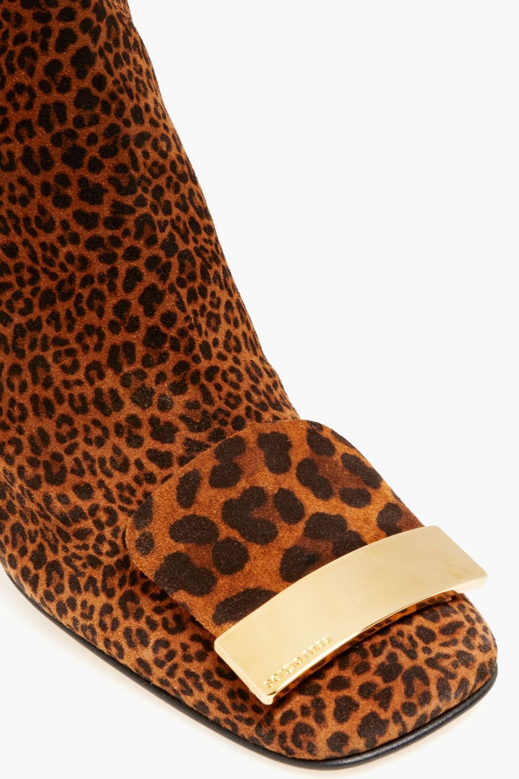 SERGIO ROSSI Leopard-print suede ankle boots