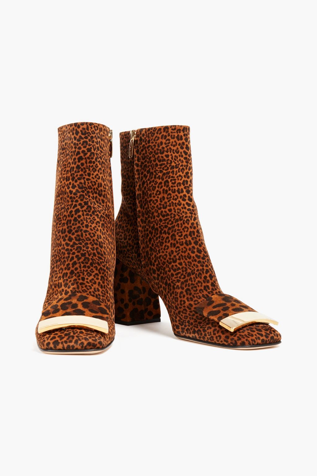 SERGIO ROSSI Leopard-print suede ankle boots