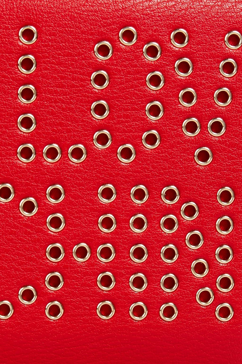 LOVE MOSCHINO Eyelet-trimmed faux textured-leather wallet