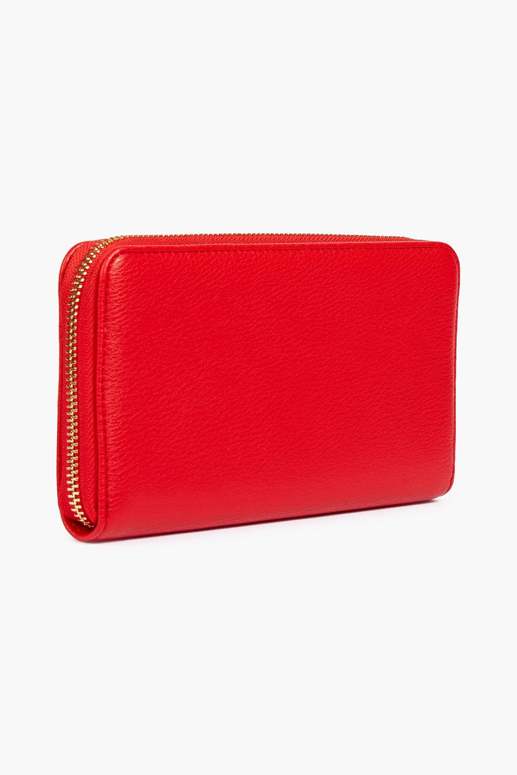 LOVE MOSCHINO Eyelet-trimmed faux textured-leather wallet