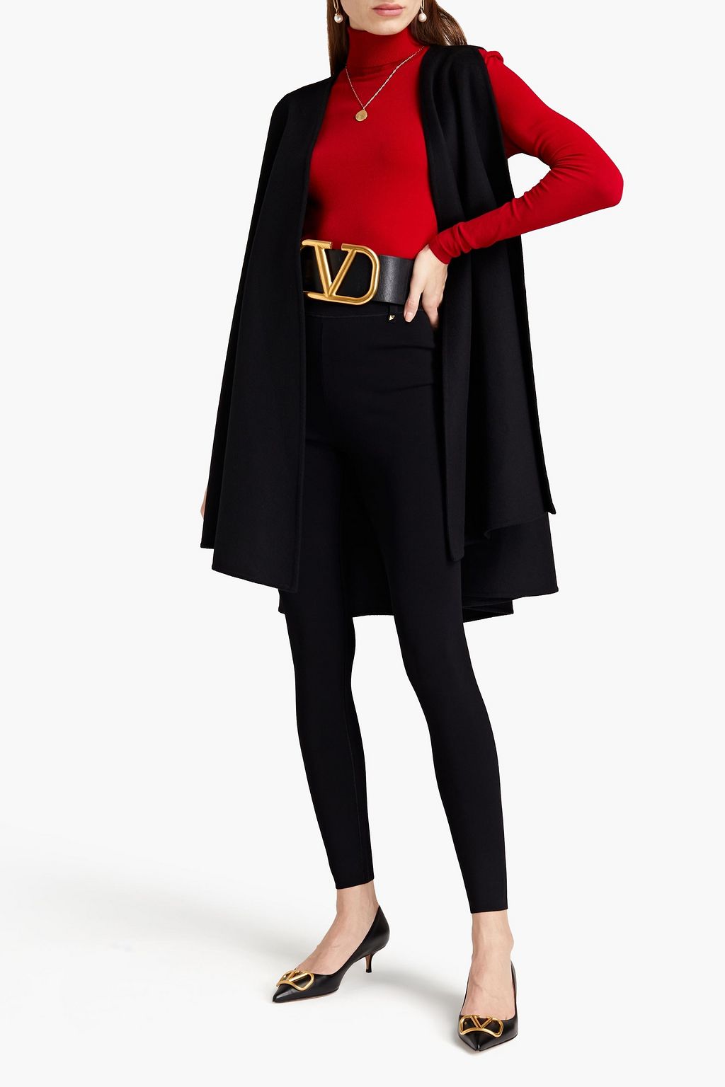 VALENTINO GARAVANI Studded jersey high-rise leggings