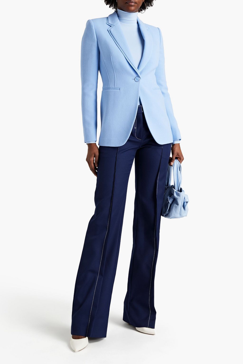 PUCCI Grosgrain-trimmed wool-tweed blazer