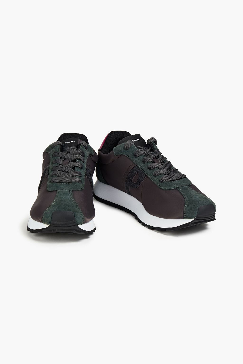 PAUL SMITH Seventies shell, felt and suede sneakers