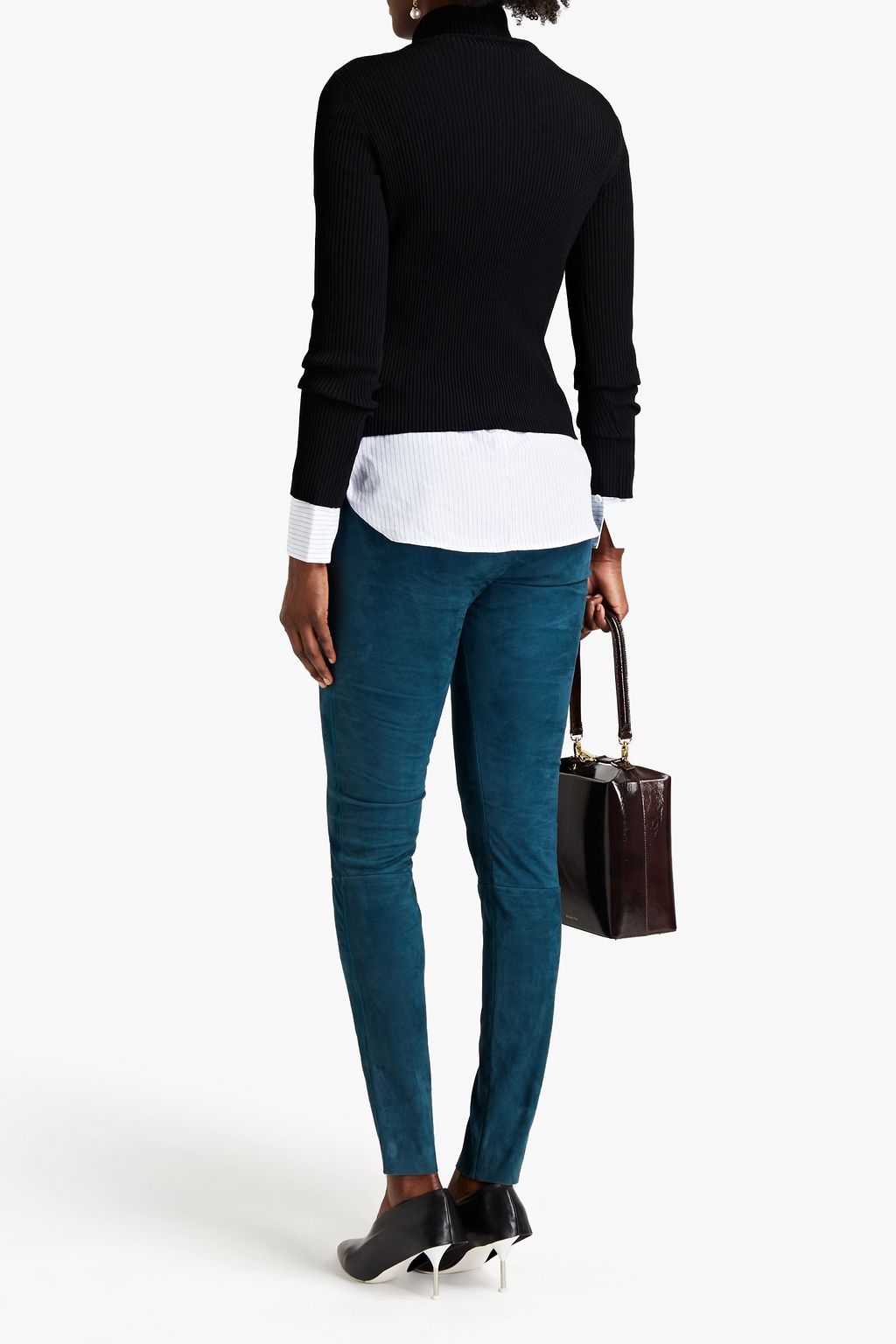 JIL SANDER Suede skinny pants
