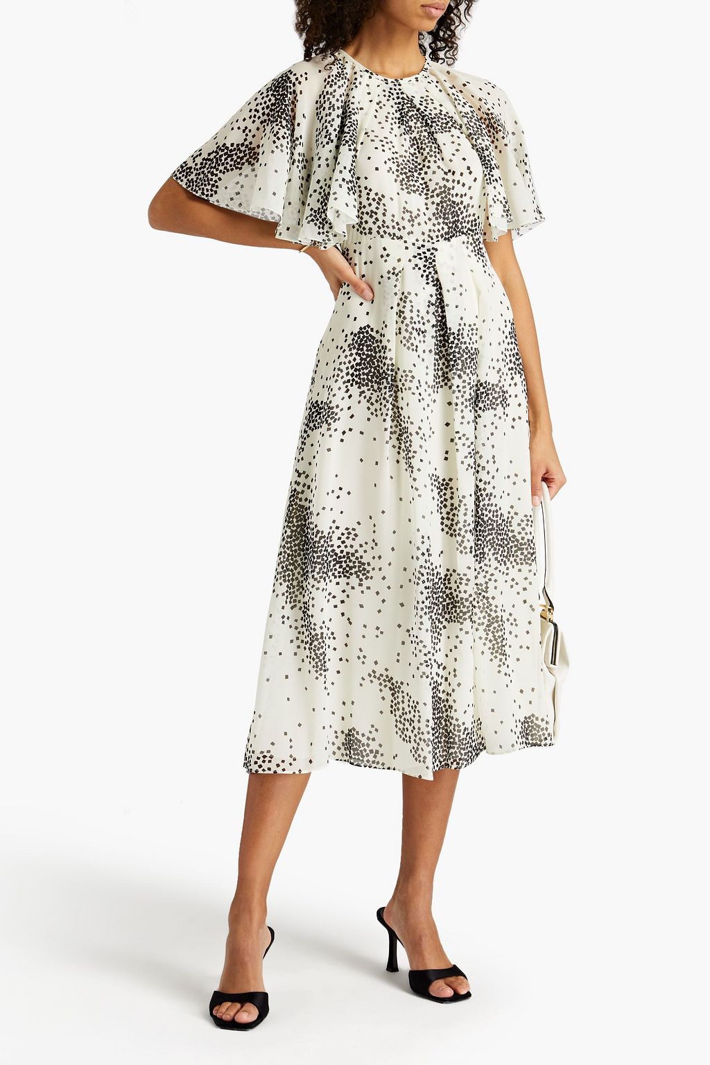 GIAMBATTISTA VALLI Pleated printed silk-chiffon midi dress