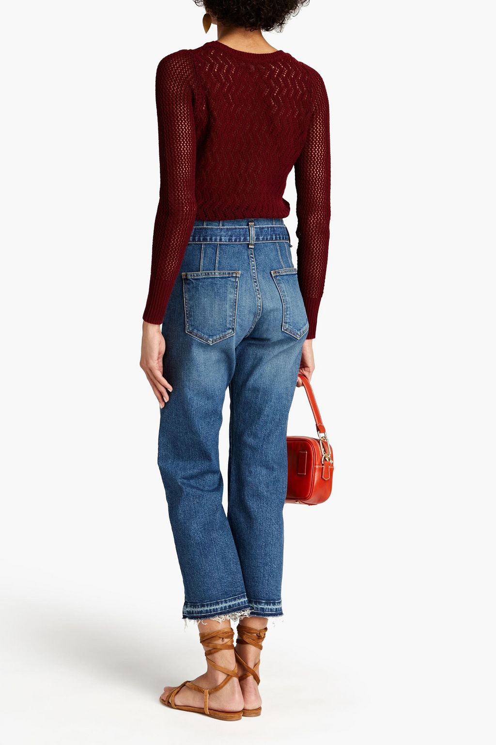 VANESSA BRUNO Crocheted cotton and Tencel-blend sweater