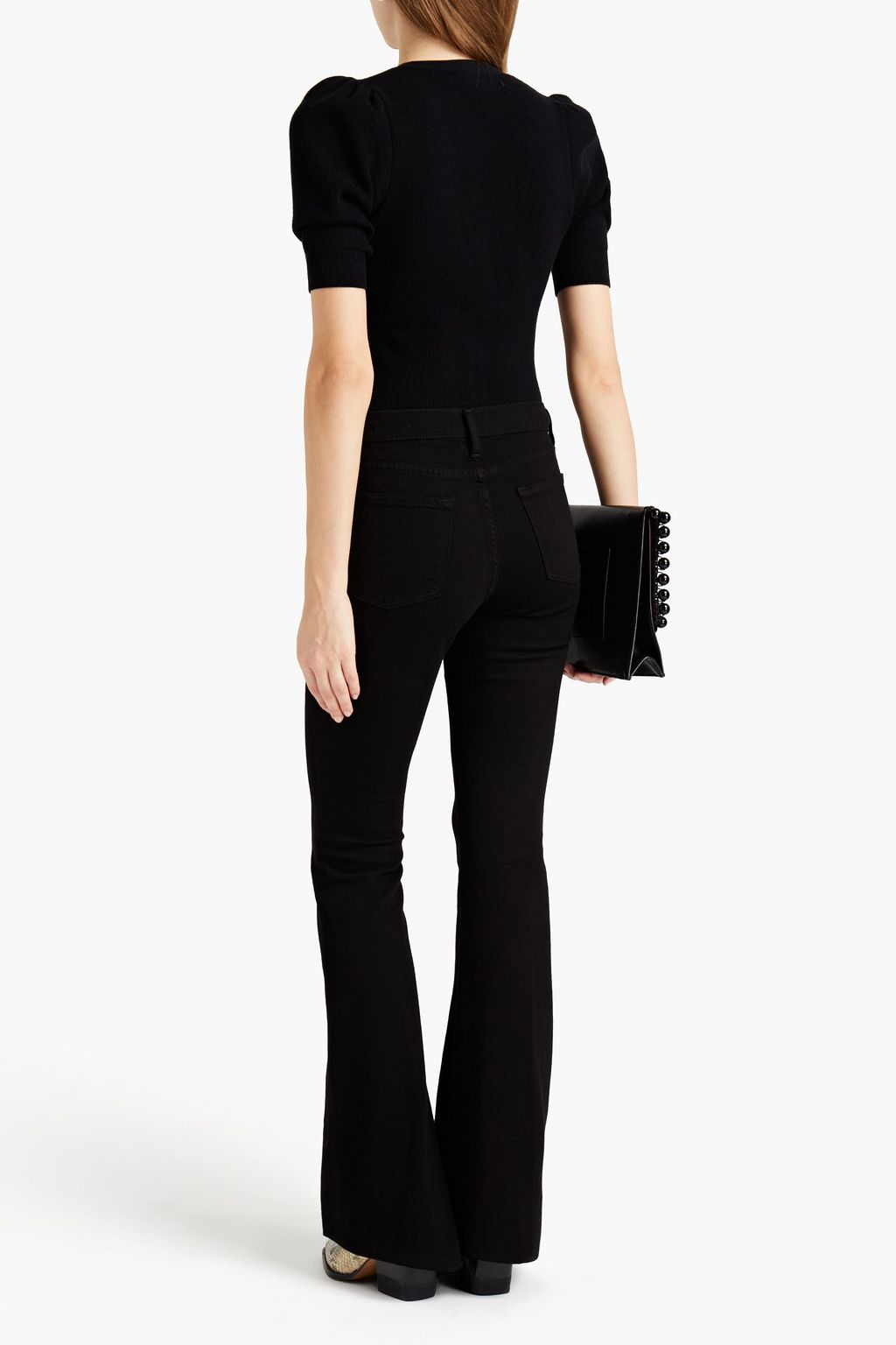 FRAME Cropped ribbed-knit cardigan