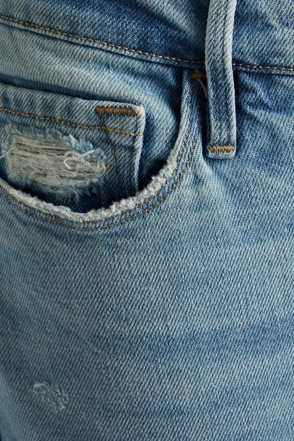 FRAME Le Garcon cropped distressed mid-rise skinny jeans