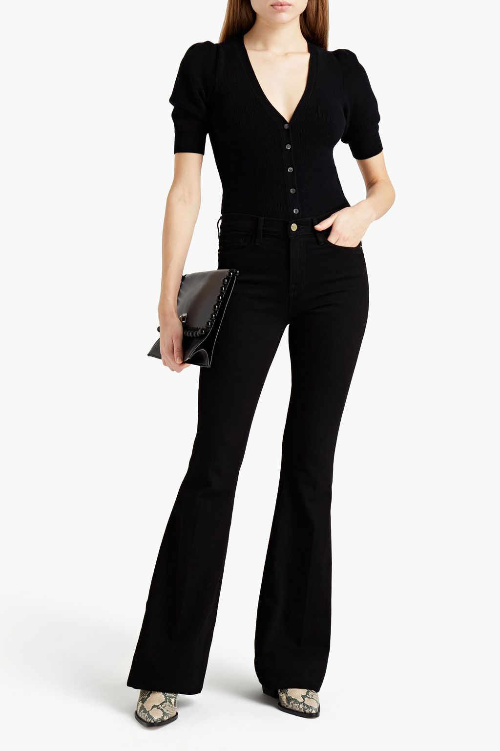 FRAME Mid-rise flared jeans