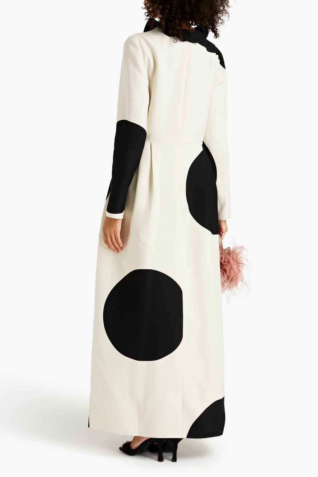 VALENTINO GARAVANI Polka-dot wool and silk-blend crepe maxi dress