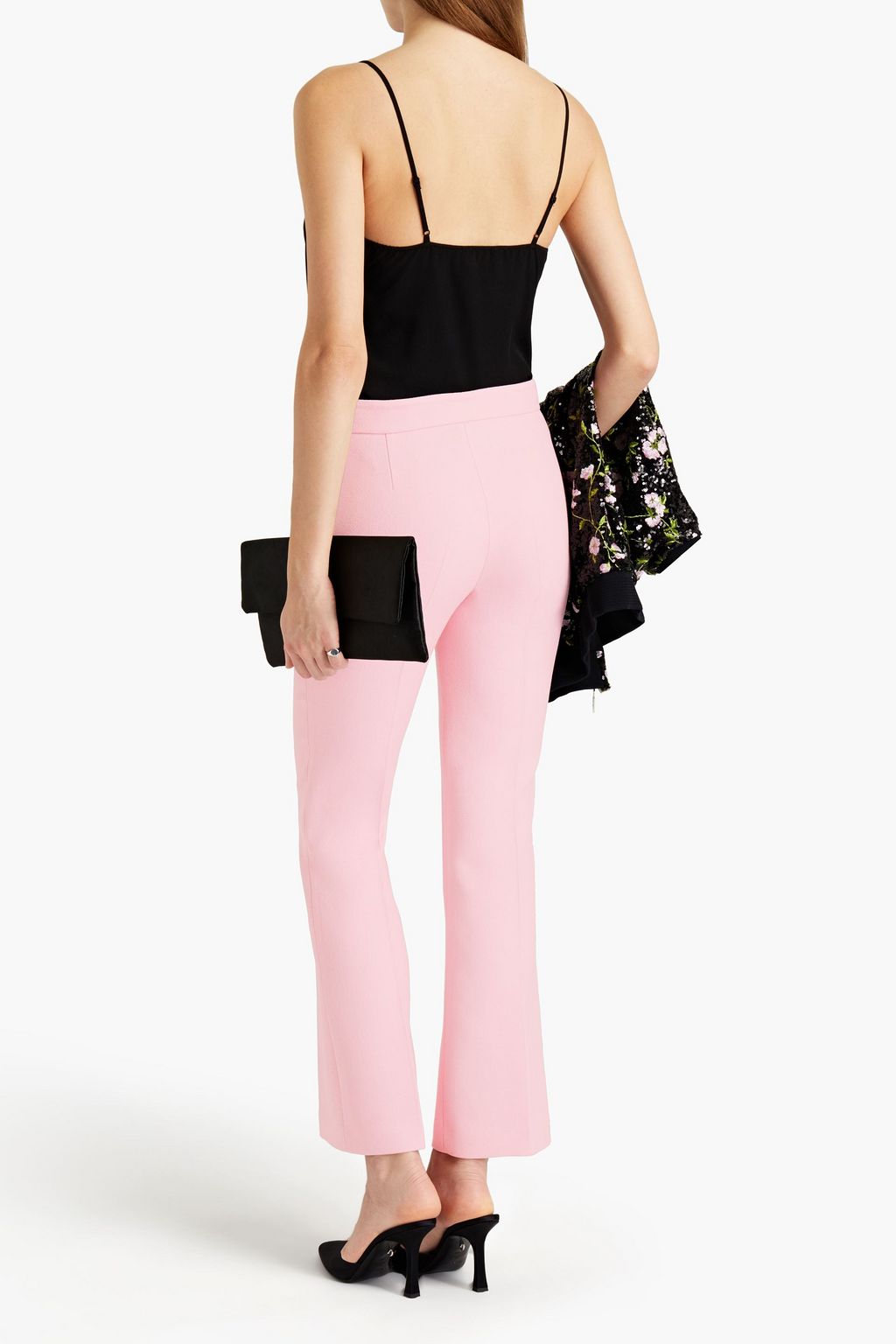 GIAMBATTISTA VALLI Cropped wool-crepe bootcut pants