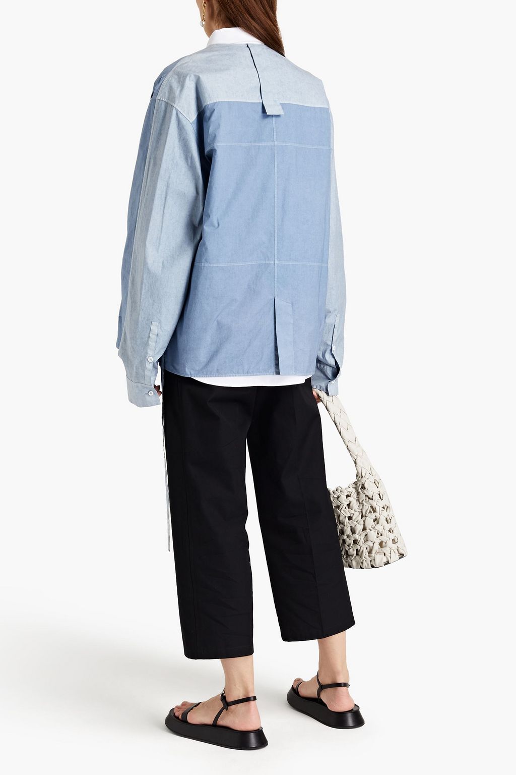 JIL SANDER Gina two-tone cotton top