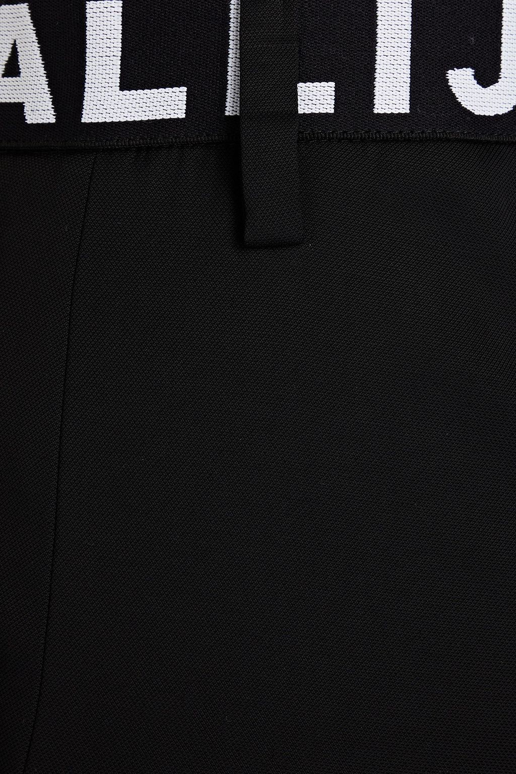 JUST CAVALLI Jacquard-trimmed piqué skinny pants