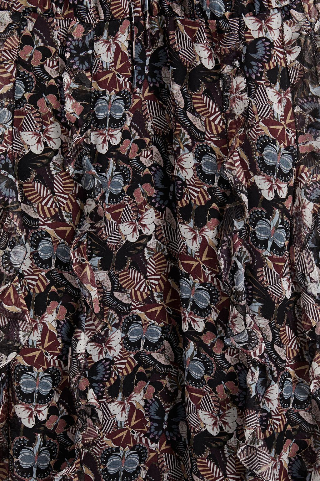 VALENTINO GARAVANI Ruffled printed silk-voile gown