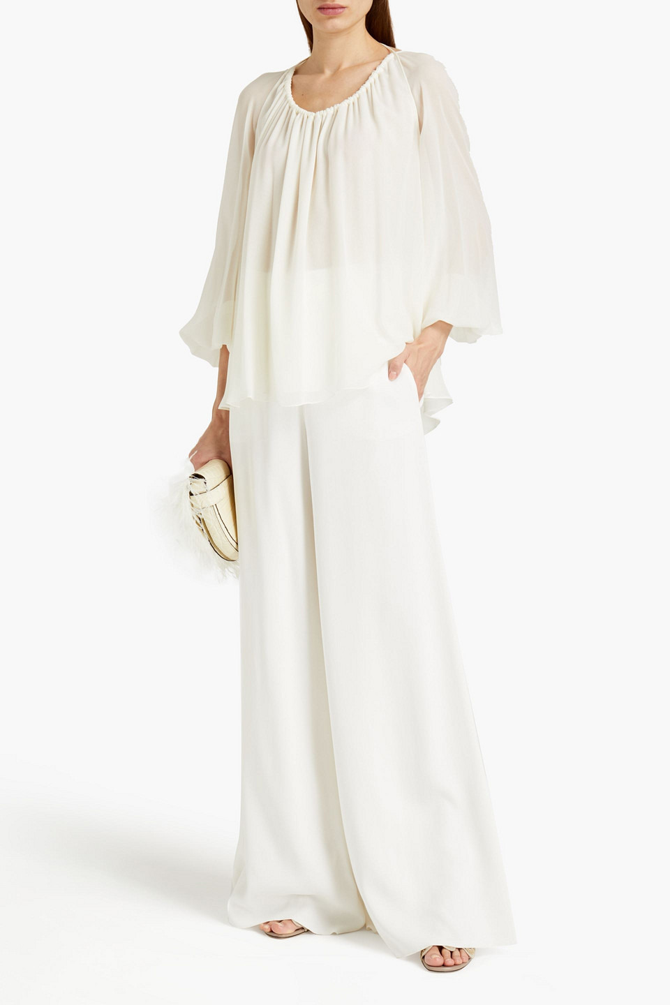 Emilio Pucci Stretch-crepe Wide-leg Pants In White