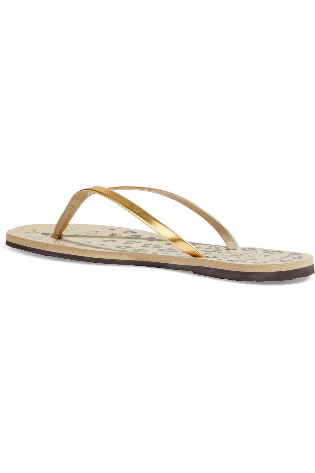 CHARLOTTE OLYMPIA X HAVAIANAS Metallic leather and rubber flip flops