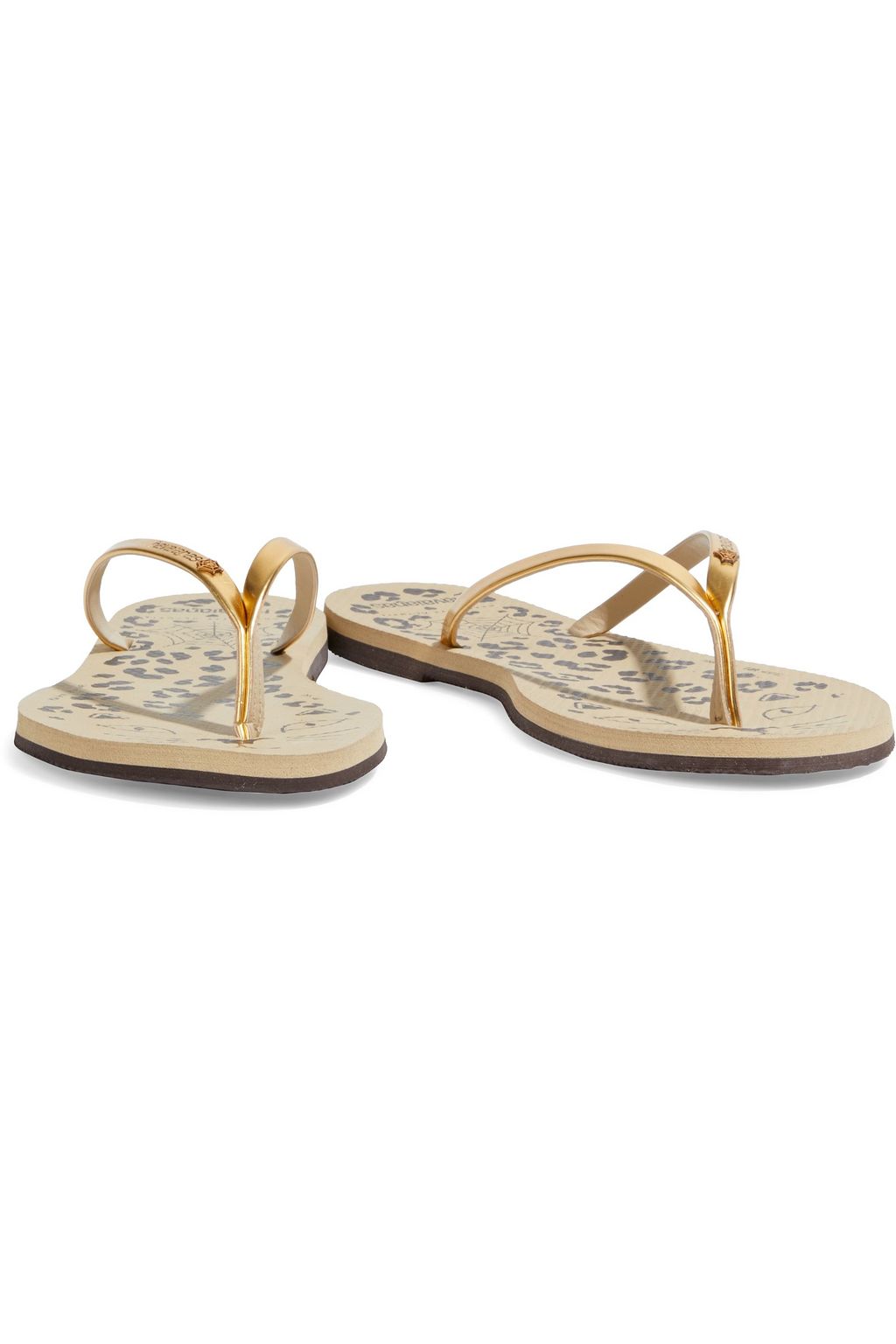 CHARLOTTE OLYMPIA X HAVAIANAS Metallic leather and rubber flip flops