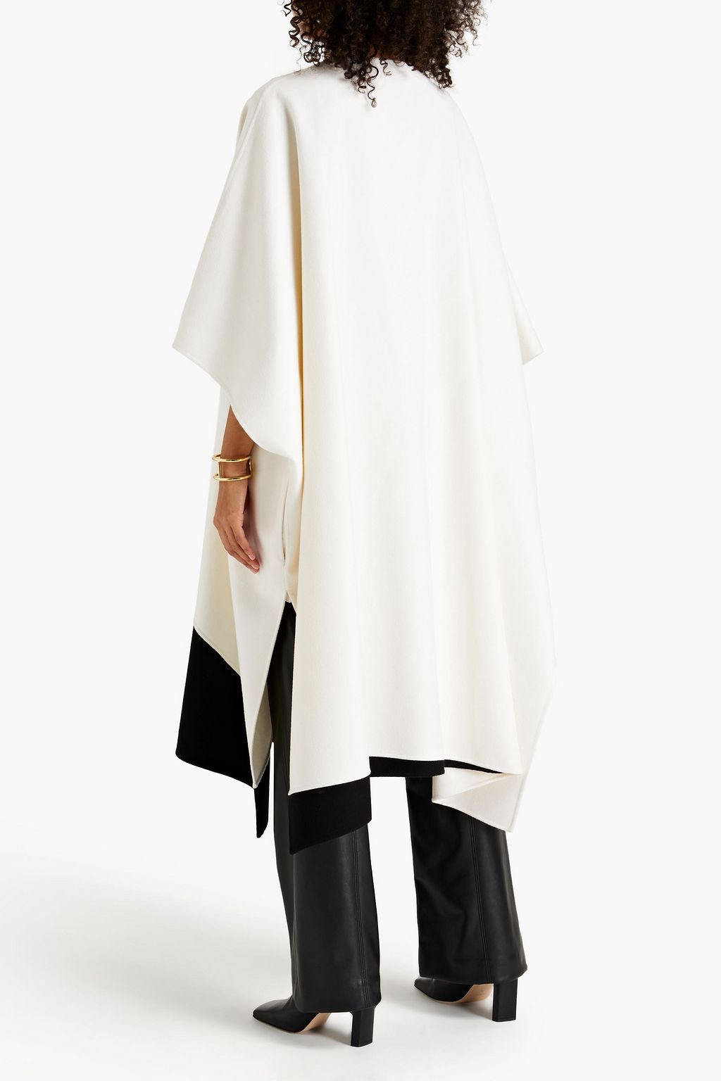 VALENTINO GARAVANI Two-tone wool and cashmere-blend felt cape