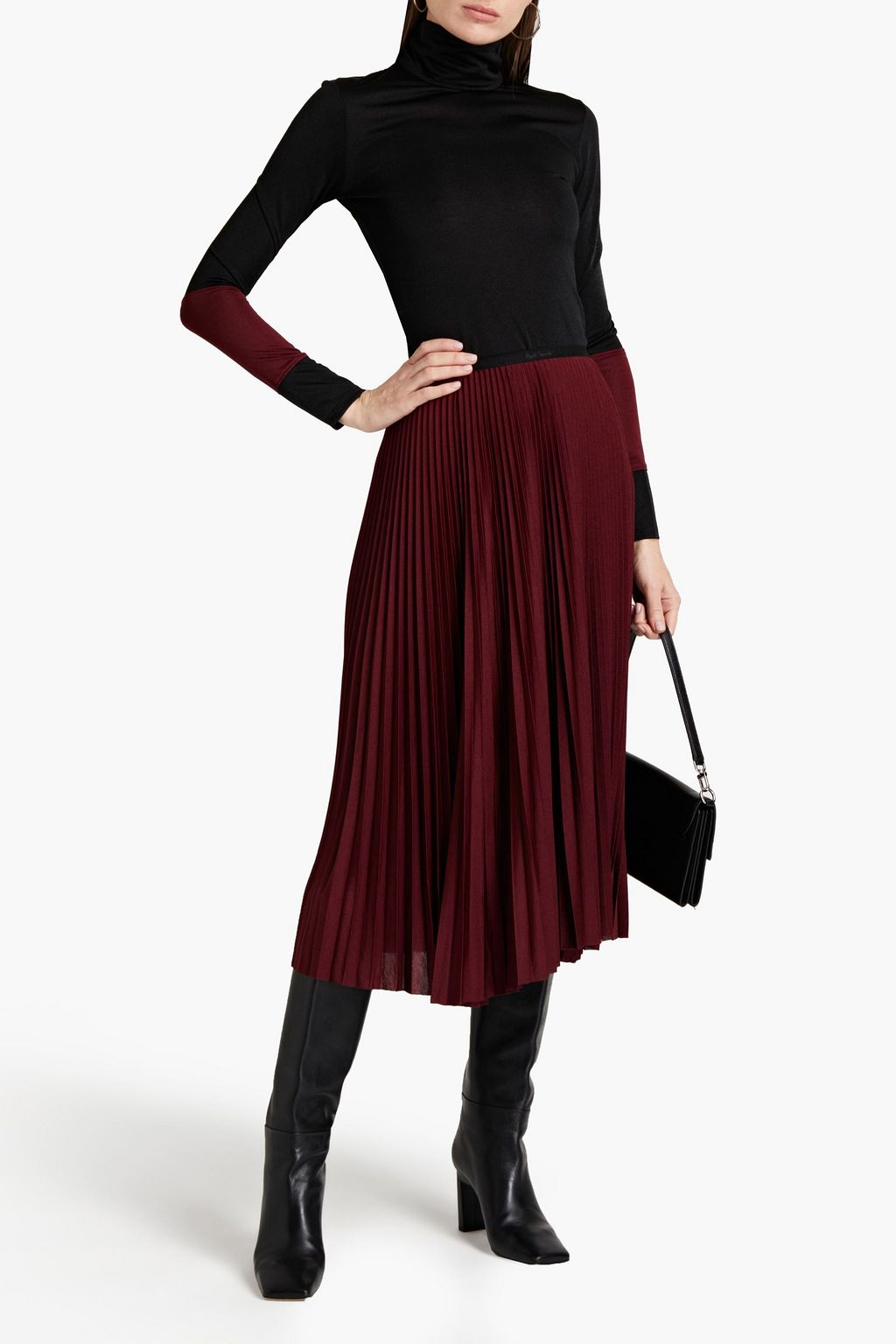 PAUL SMITH Pleated jersey midi skirt