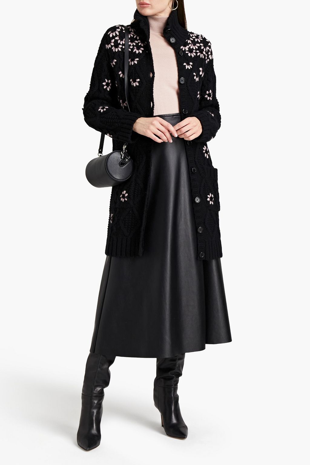 VALENTINO GARAVANI Braid-trimmed wool cardigan