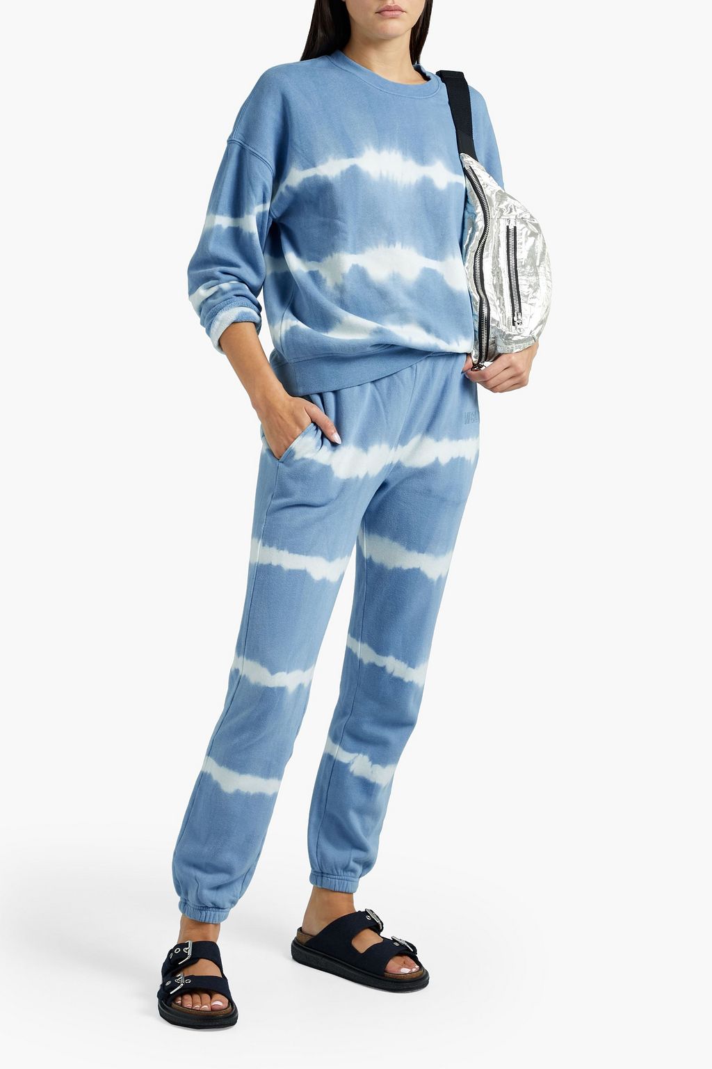 WSLY The Ecosoft tie-dyed organic cotton-blend fleece track pants
