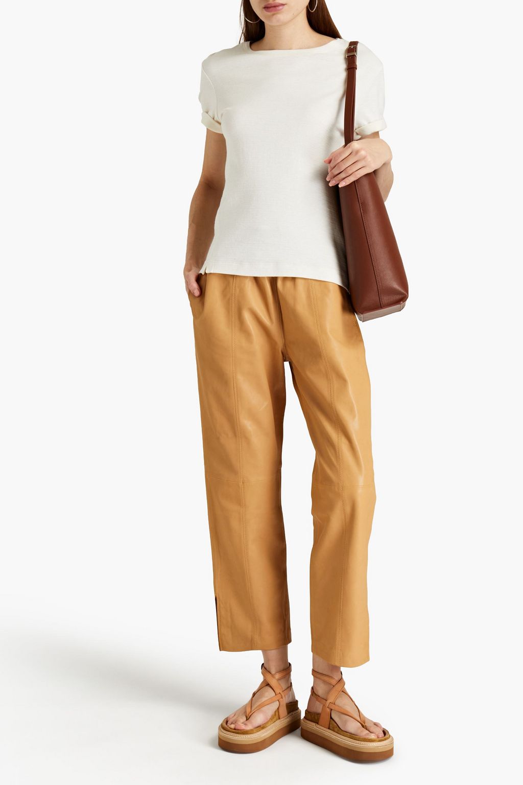 FRAME Leather straight-leg pants