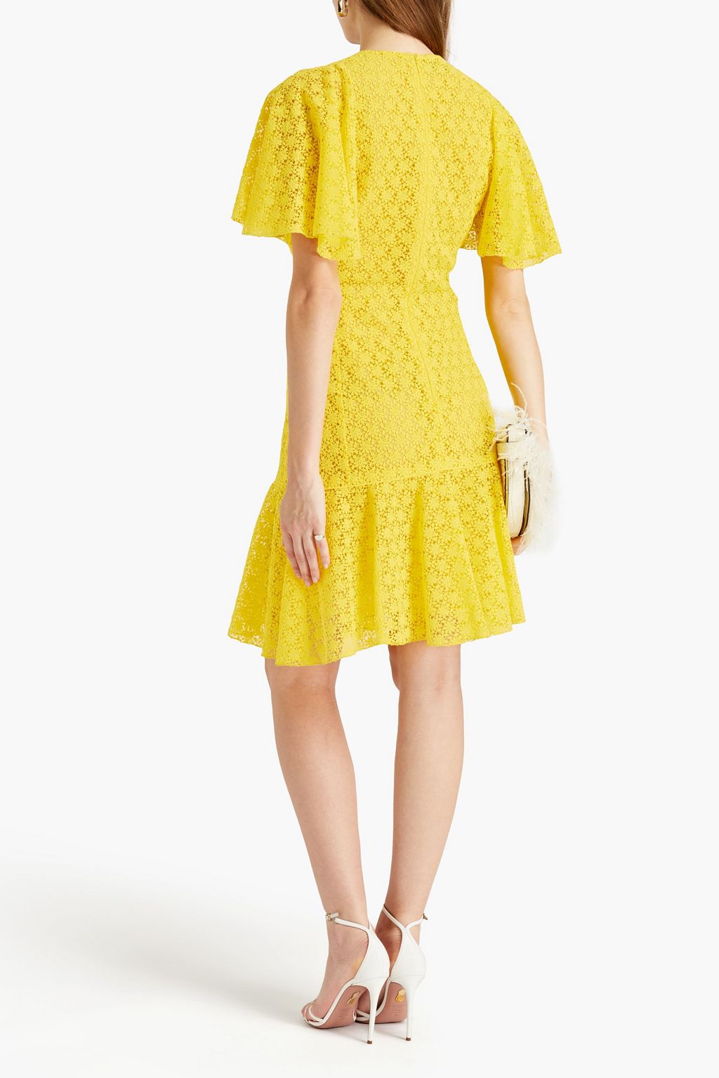 GIAMBATTISTA VALLI Fluted guipure lace dress