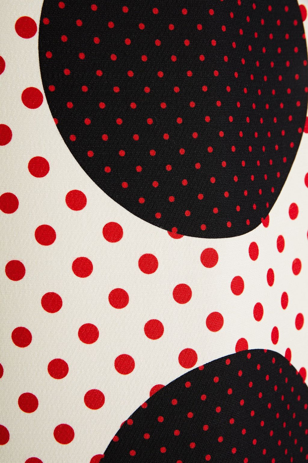 VALENTINO GARAVANI Ruffled polka-dot wool and silk-blend crepe mini dress
