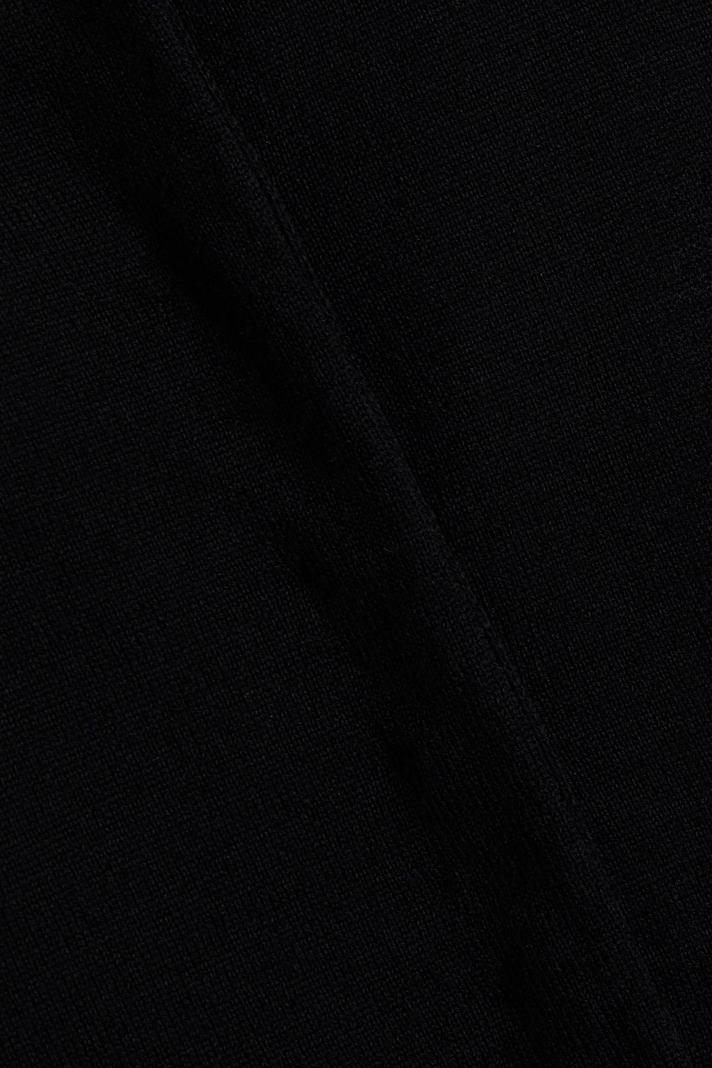 VALENTINO GARAVANI Tulle-paneled guipure lace-trimmed wool cardigan