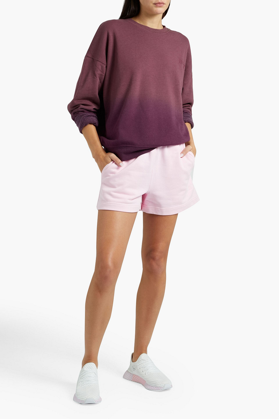 Wsly Eco Soft Embroidered Organic Cotton-blend Fleece Sweatshirt In Grape