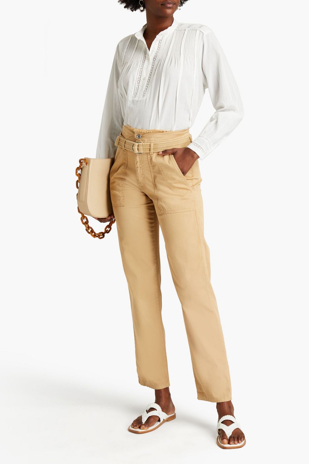 VANESSA BRUNO Printed cotton-blend tapered pants
