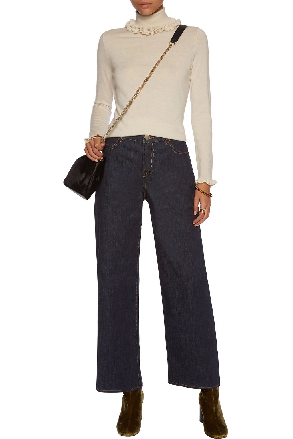 VALENTINO GARAVANI Cropped mid-rise wide-leg jeans