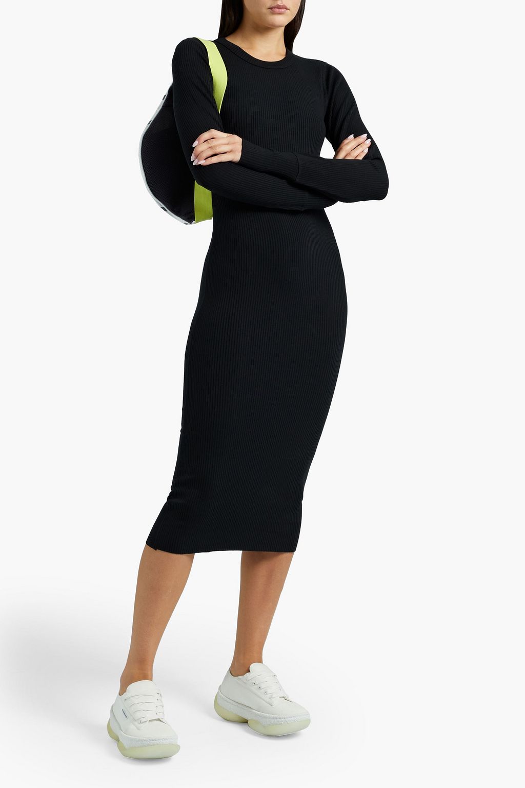 WSLY The Rivington ribbed stretch-Tencel midi dress