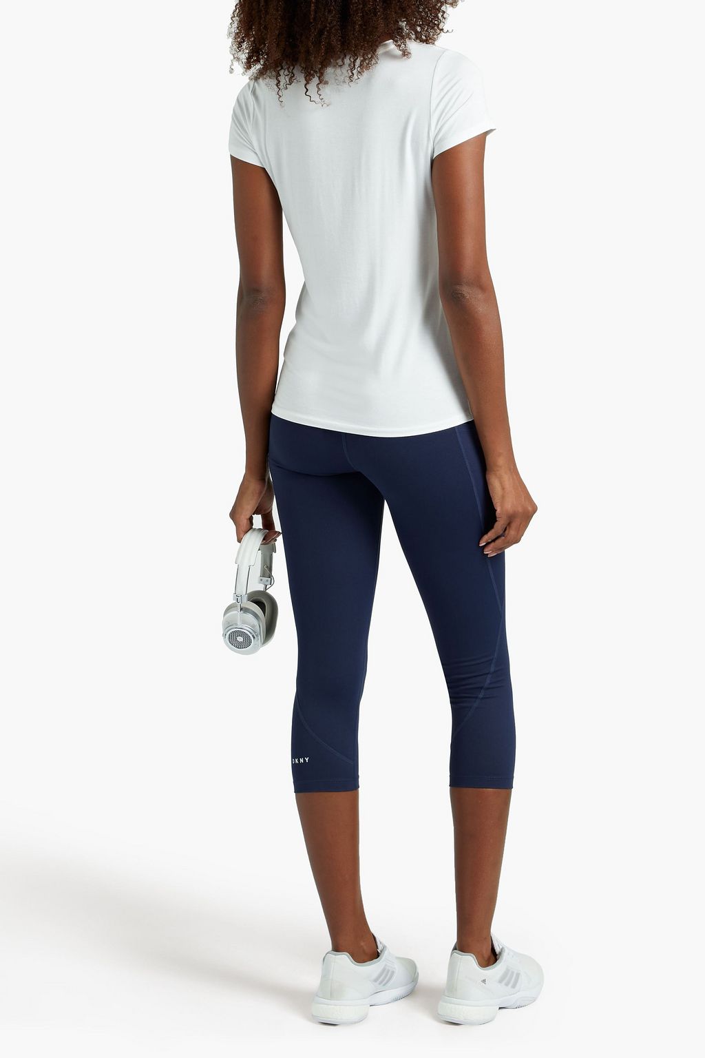 DKNY Cropped printed stretch leggings