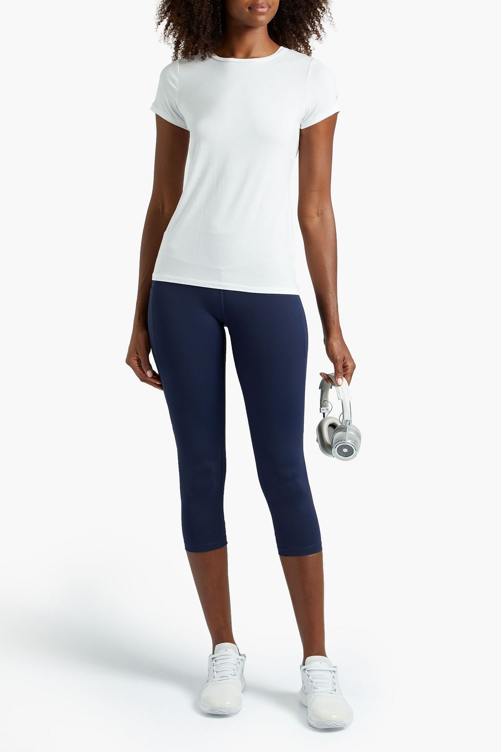 DKNY Cropped printed stretch leggings