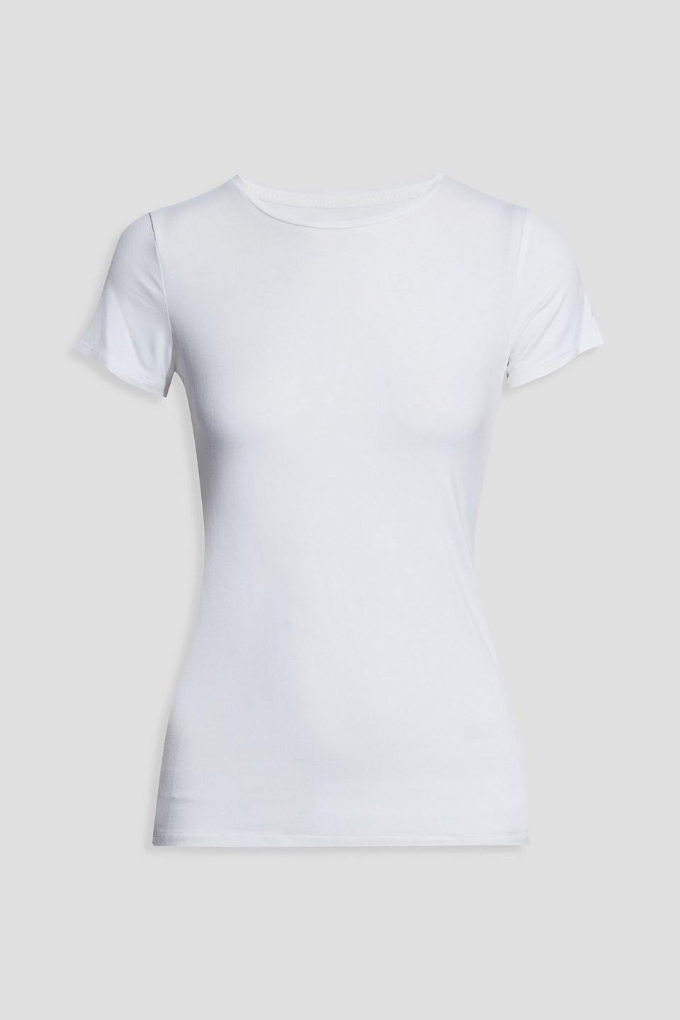 Dkny Woman Mélange Stretch-jersey T-shirt White Size S