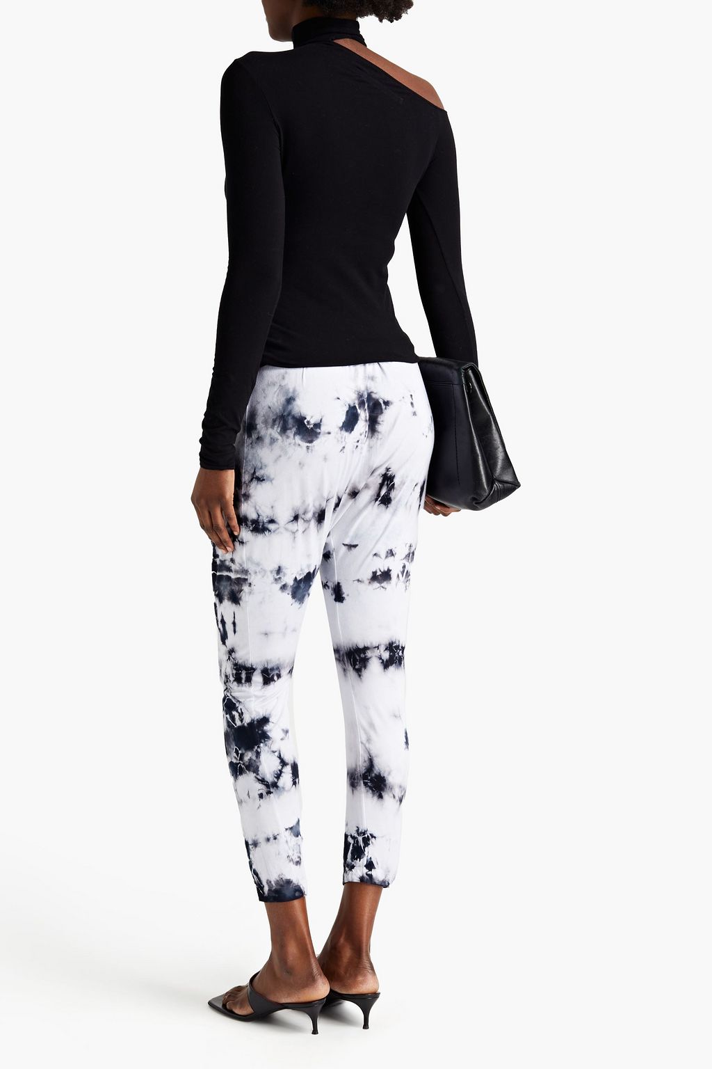 ENZA COSTA Cropped tie-dyed jersey track pants