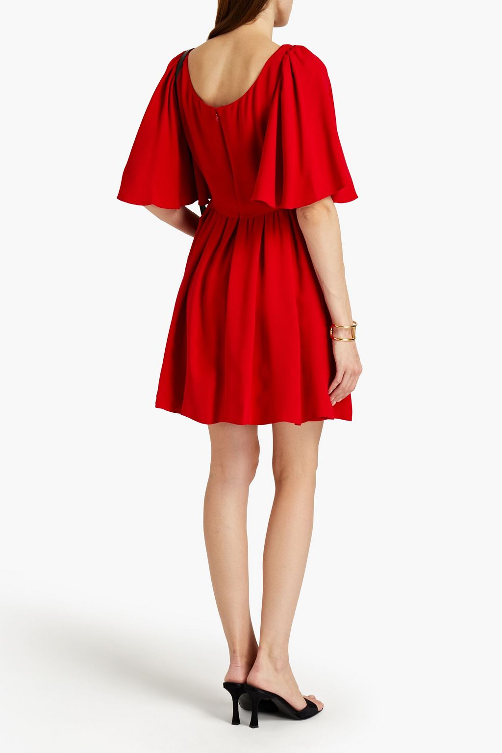 VALENTINO GARAVANI Gathered silk-crepe mini dress