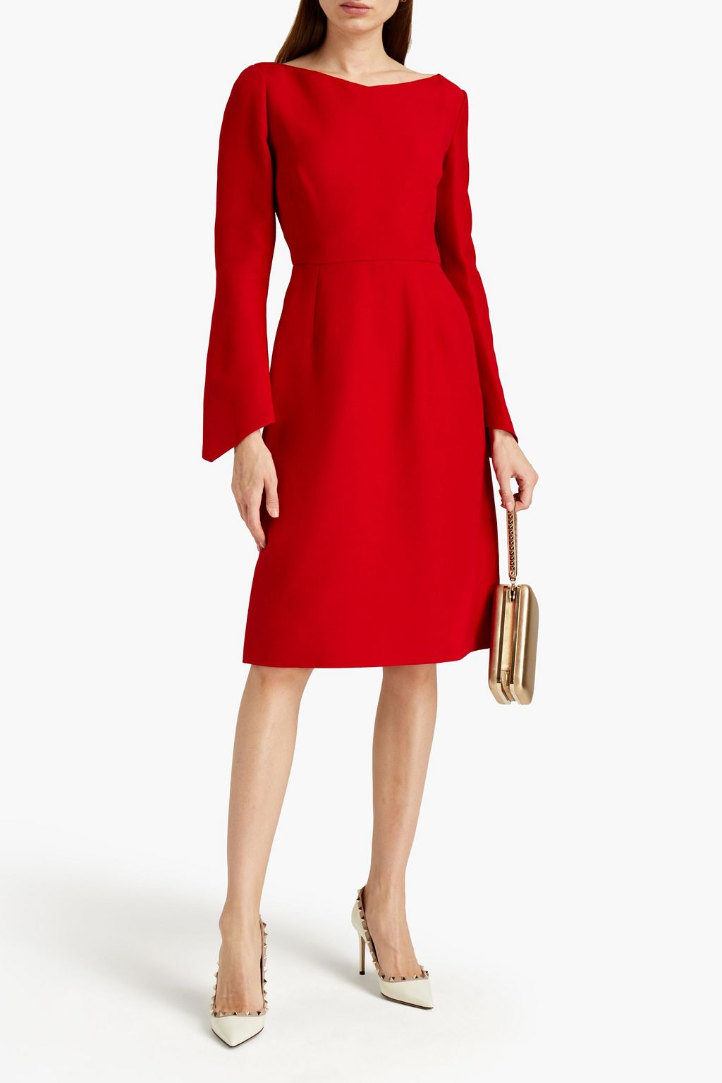 VALENTINO GARAVANI Wool and silk-blend crepe dress