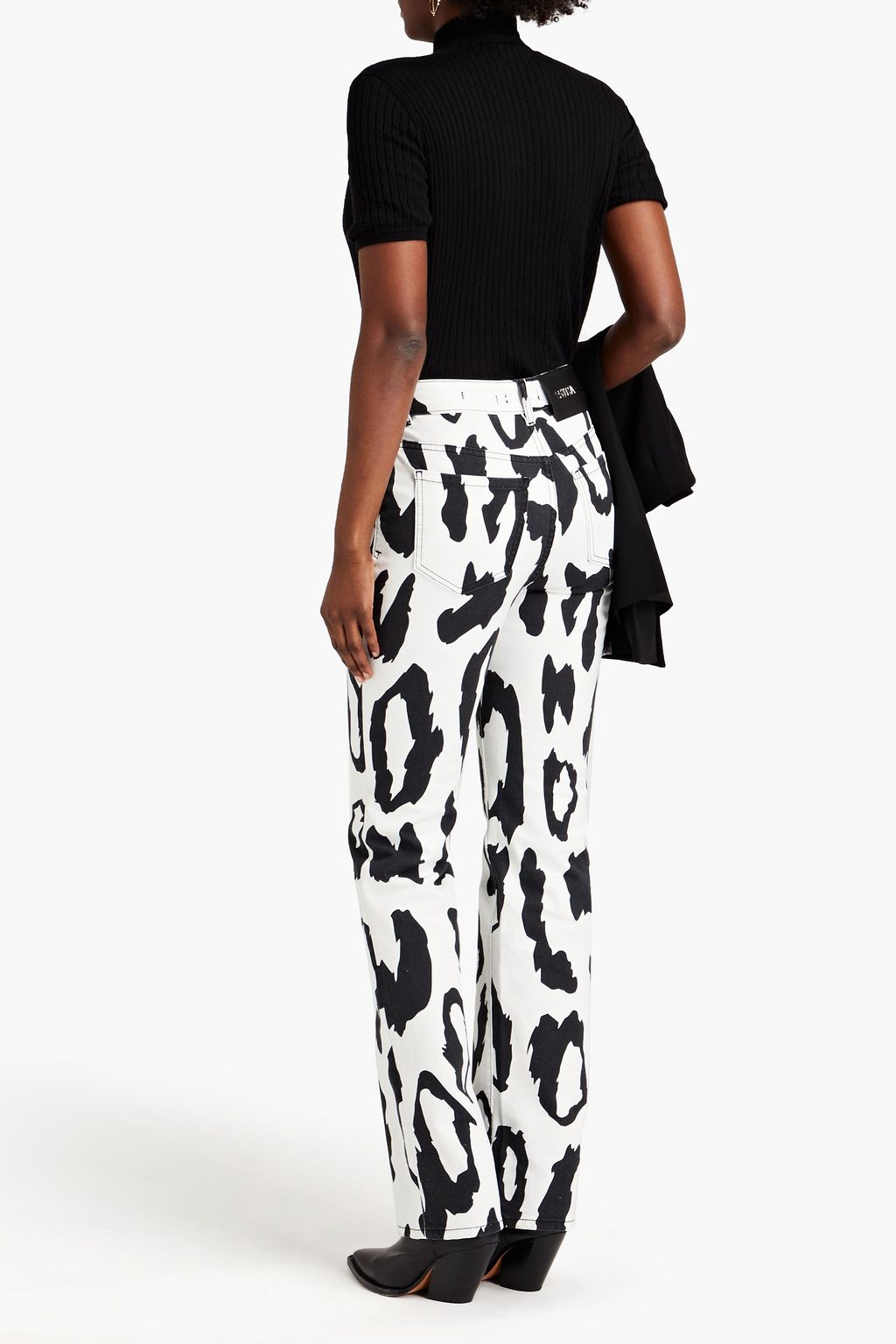 JUST CAVALLI Leopard-print high-rise straight-leg jeans